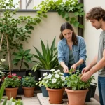 decorar terraza con plantas y flores